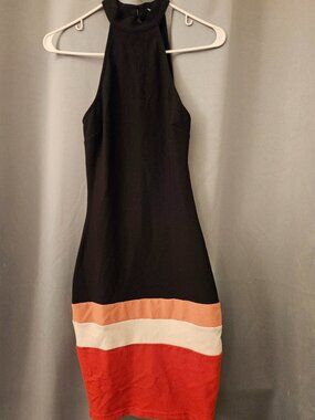 Windsor color block halter dress size small